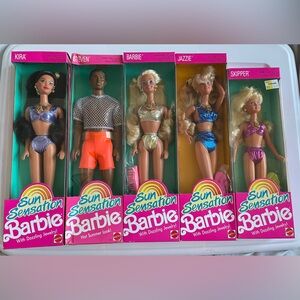 Vintage 1991 Sun Sensation Barbie Set – Barbie, Kira, Steven, Jazzie & Skipper